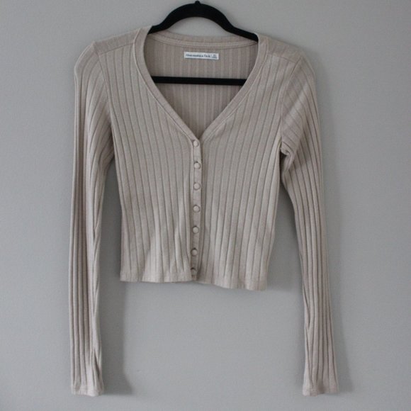 Abercrombie & Fitch Sweaters - Abercrombie & Fitch Tan Long-Sleeve Ribbed Sweater Top